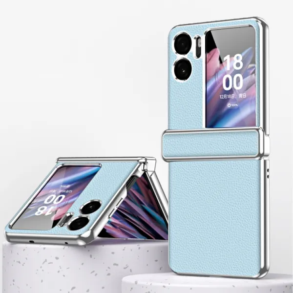 LEATHER Ochranné puzdro pre OPPO Find N2 Flip modré