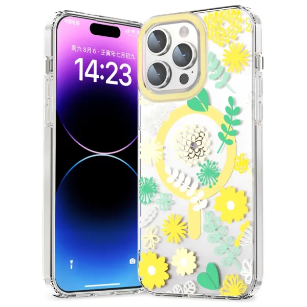 FLOWER MAGSAFE Kryt pre Apple iPhone 14 YELLOW