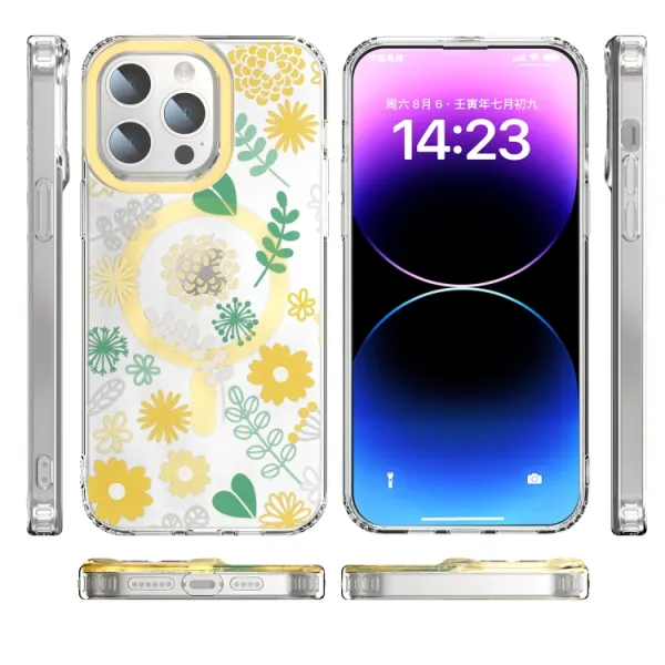 FLOWER MAGSAFE Kryt pre Apple iPhone 14 YELLOW