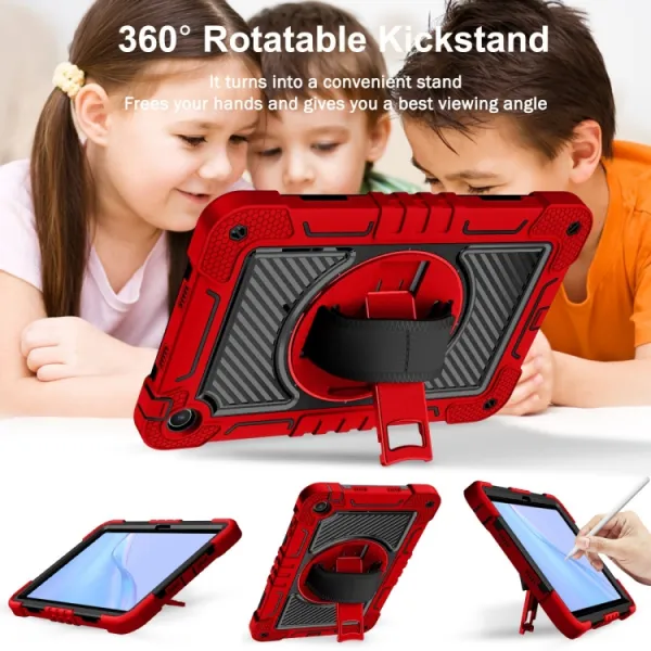 SOLID Odolný kryt pre Huawei MatePad SE červený-čierny