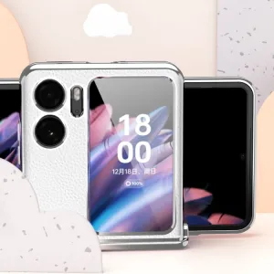 LEATHER Ochranné puzdro pre OPPO Find N2 Flip biele