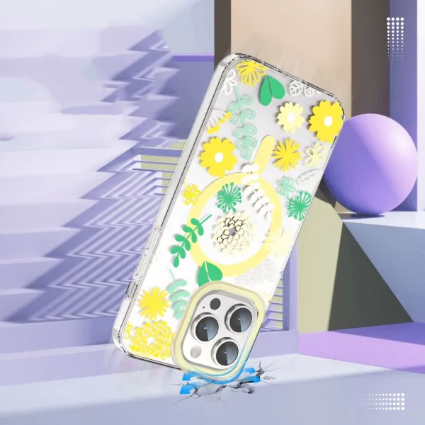 FLOWER MAGSAFE Kryt pre Apple iPhone 14 Pro Max YELLOW