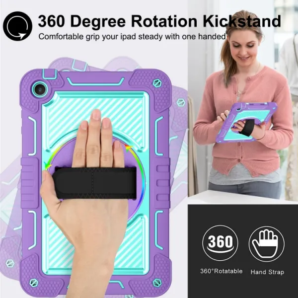 SOLID Odolný kryt pre Huawei MatePad SE fialový-mentolový