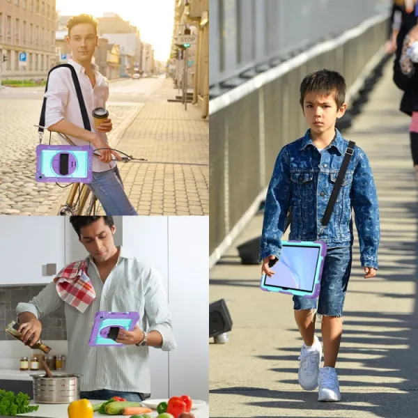 SOLID Odolný kryt pre Huawei MatePad SE fialový-mentolový