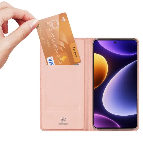 DUX Peňaženkový kryt Xiaomi Poco F5 ružový