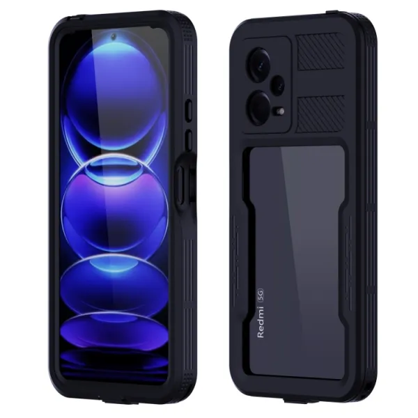 RED PEPPER Obojstranný kryt pre Xiaomi Redmi Note 12 5G čierny