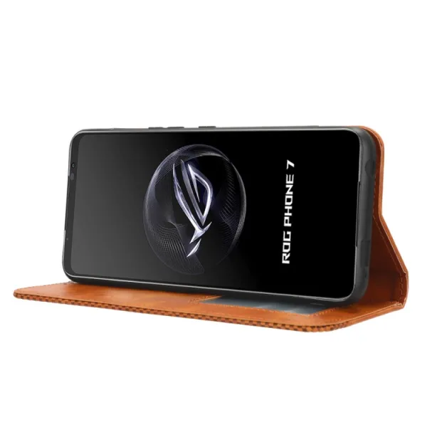 BUSINESS Peňaženkový kryt pre Asus ROG Phone 7 hnedý
