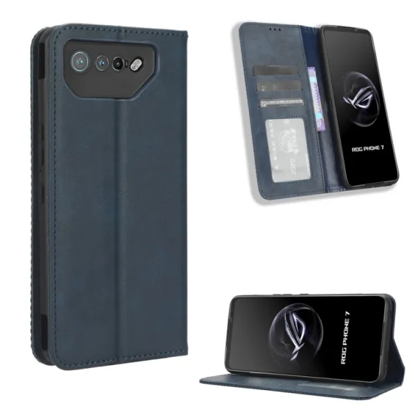 BUSINESS Peňaženkový kryt pre Asus ROG Phone 7 modrý