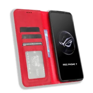 BUSINESS Peňaženkový kryt pre Asus ROG Phone 7 červený