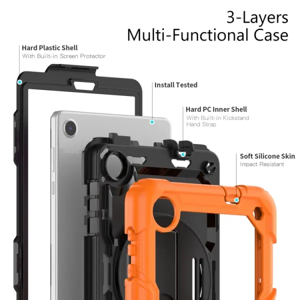 SOLID 360 Obal pre Lenovo Tab M8 4. generácia (4th gen) oranžový