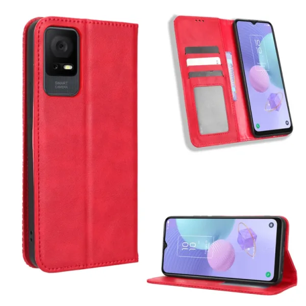 BUSINESS Peňaženkový kryt pre TCL 408 červený