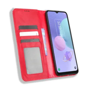 BUSINESS Peňaženkový kryt pre TCL 408 červený