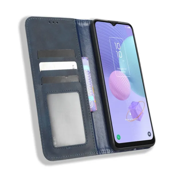 BUSINESS Peňaženkový kryt pre TCL 408 modrý