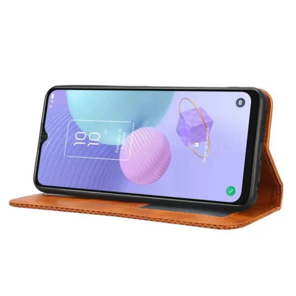 BUSINESS Peňaženkový kryt pre TCL 408 hnedý