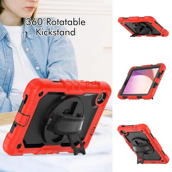 SOLID 360 Obal pre Lenovo Tab M8 4. generácia (4th gen) červený