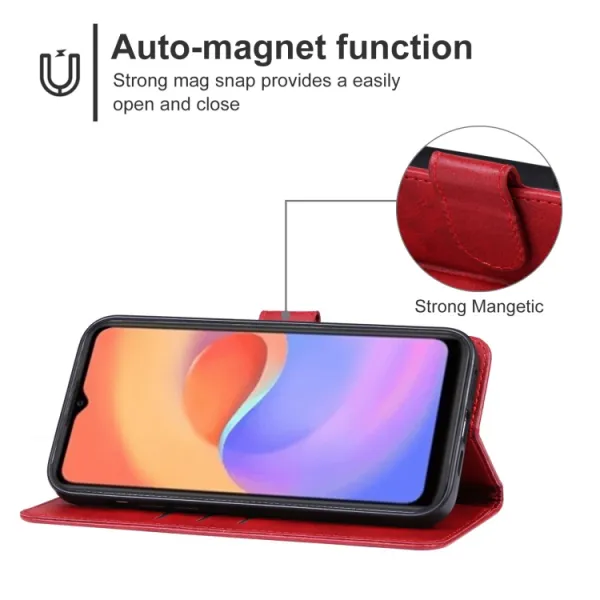SMOOTH Peňaženkové puzdro pre ZTE Blade A52 Lite červené