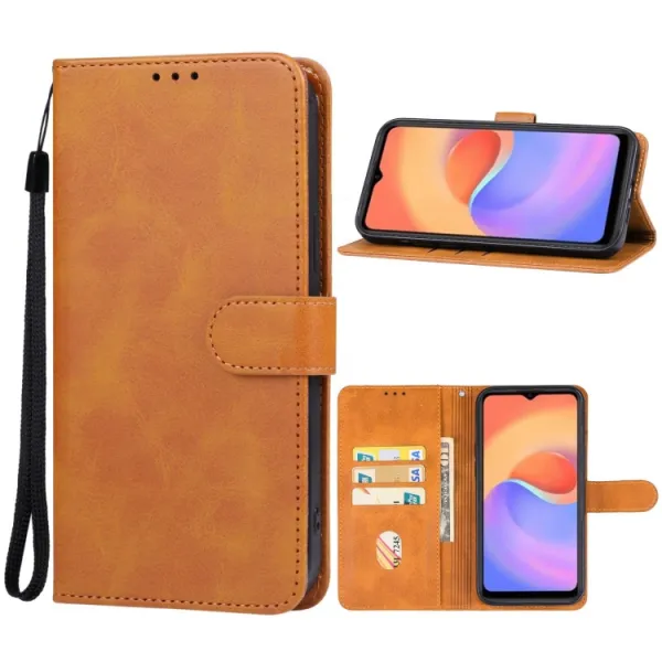 SMOOTH Peňaženkové puzdro pre ZTE Blade A52 Lite hnedé