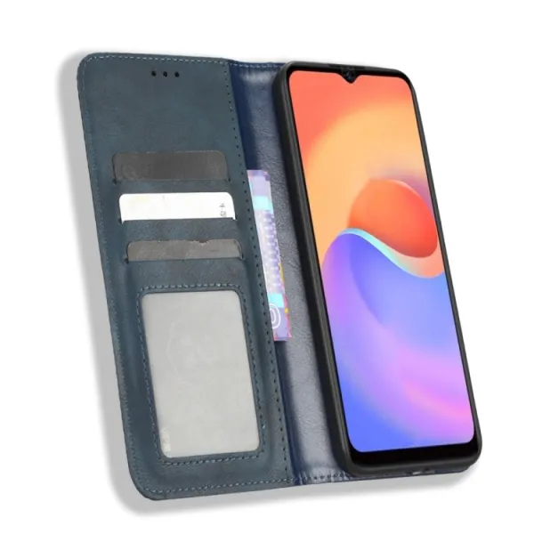 BUSINESS Peňaženkový kryt pre ZTE Blade A52 Lite modrý