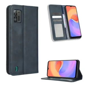 BUSINESS Peňaženkový kryt pre ZTE Blade A52 Lite modrý