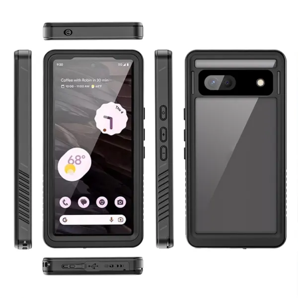 SOLID IP68 Obojstranný kryt pre Google Pixel 7a čierny
