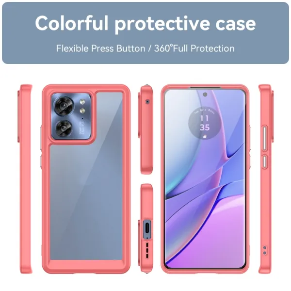 CRYSTAL Ochranný kryt pre Motorola Edge 40 červený