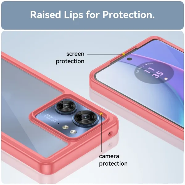 CRYSTAL Ochranný kryt pre Motorola Edge 40 červený