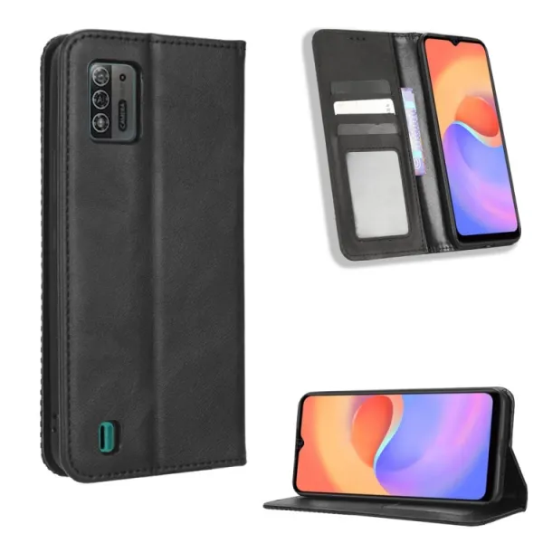 BUSINESS Peňaženkový kryt pre ZTE Blade A52 Lite čierny
