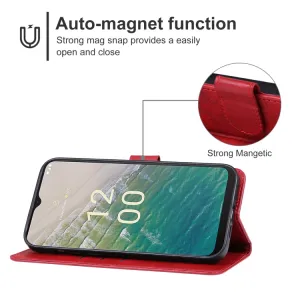 SMOOTH Peňaženkové puzdro pre Nokia C32 červené