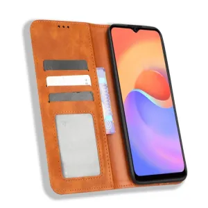 BUSINESS Peňaženkový kryt pre ZTE Blade A52 Lite hnedý