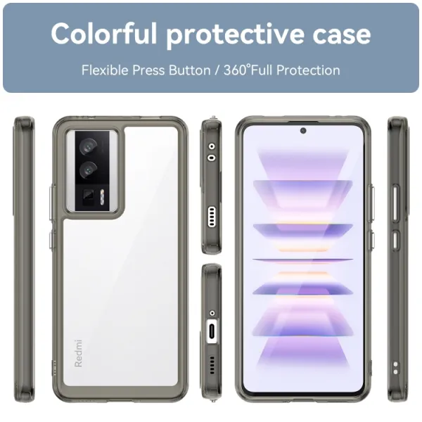 CRYSTAL Ochranný kryt pre Xiaomi Poco F5 Pro šedý