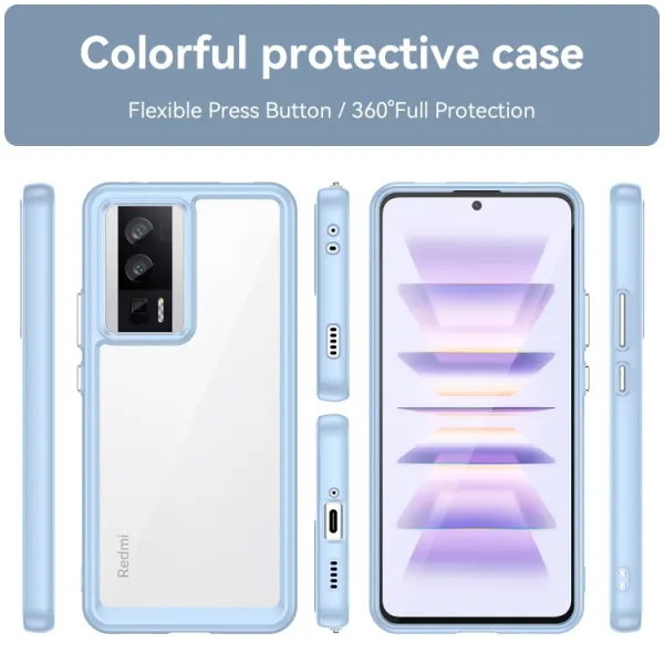 CRYSTAL Ochranný kryt pre Xiaomi Poco F5 Pro svetlomodrý