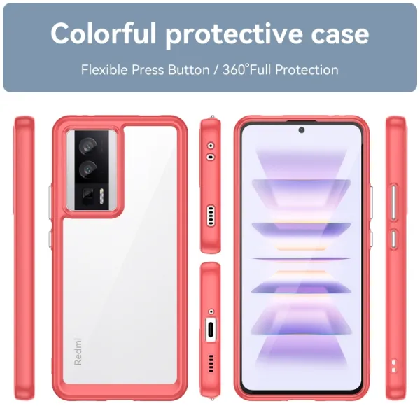 CRYSTAL Ochranný kryt pre Xiaomi Poco F5 Pro červený
