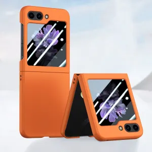 EXTRA PC Plastový kryt so sklom pre vonkajší displej Samsung Galaxy Z Flip5 5G oranžový