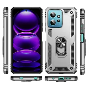 RING Obal s držiakom pre Xiaomi Redmi Note 12 strieborný
