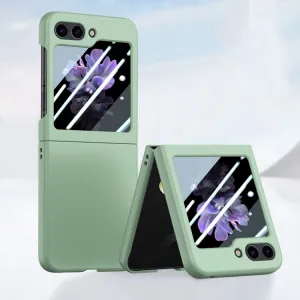 EXTRA PC Plastový kryt so sklom pre vonkajší displej Samsung Galaxy Z Flip5 5G svetlozelený