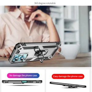 RING Obal s držiakom pre Xiaomi Redmi Note 12 strieborný