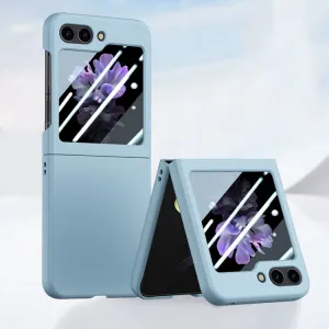 EXTRA PC Plastový kryt so sklom pre vonkajší displej Samsung Galaxy Z Flip5 5G svetlomodrý