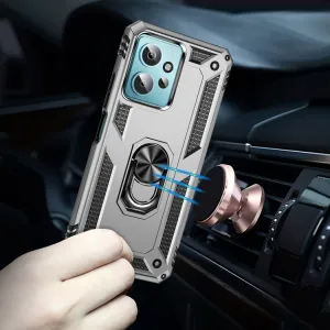 RING Obal s držiakom pre Xiaomi Redmi Note 12 strieborný