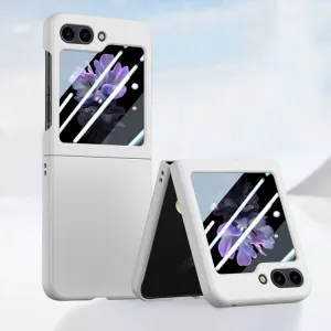 EXTRA PC Plastový kryt so sklom pre vonkajší displej Samsung Galaxy Z Flip5 5G biely