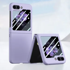 EXTRA PC Plastový kryt so sklom pre vonkajší displej Samsung Galaxy Z Flip5 5G fialový