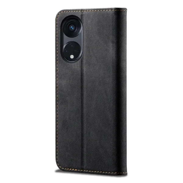 DENIM Peňaženkový kryt pre Oppo A98 5G čierny