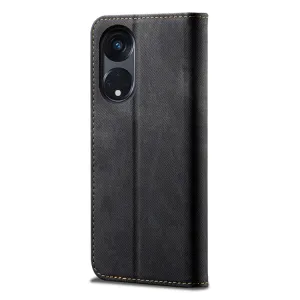 DENIM Peňaženkový kryt pre Oppo A98 5G čierny