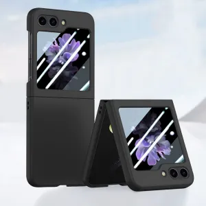 EXTRA PC Plastový kryt so sklom pre vonkajší displej Samsung Galaxy Z Flip5 5G čierny