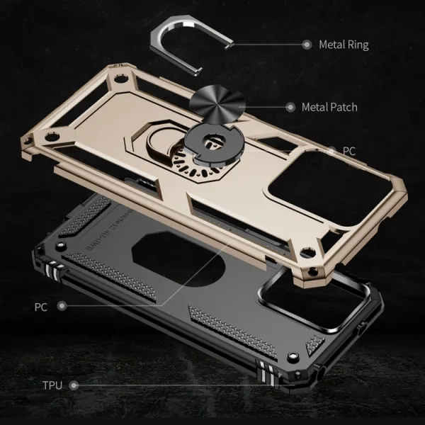 RING Obal s držiakom pre Xiaomi Redmi Note 12 zlatý
