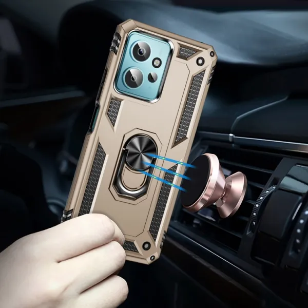 RING Obal s držiakom pre Xiaomi Redmi Note 12 zlatý