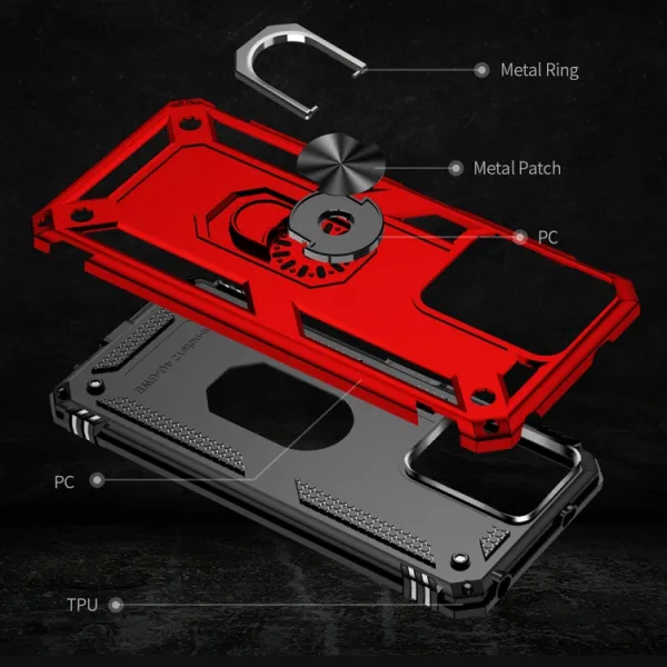 RING Obal s držiakom pre Xiaomi Redmi Note 12 červený