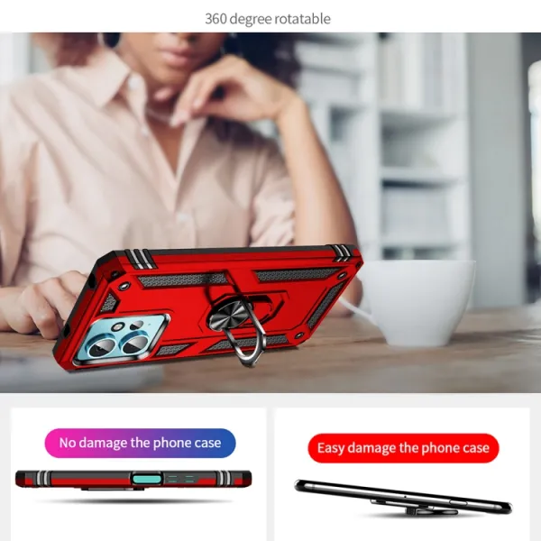 RING Obal s držiakom pre Xiaomi Redmi Note 12 červený
