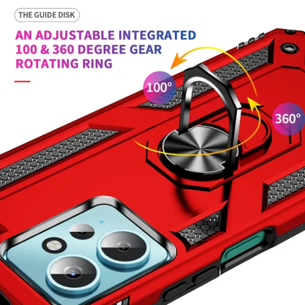 RING Obal s držiakom pre Xiaomi Redmi Note 12 červený