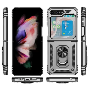 RING Ochranný kryt s držiakom Samsung Galaxy Z Flip5 5G strieborný