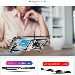 RING Ochranný kryt s držiakom Samsung Galaxy Z Flip5 5G strieborný